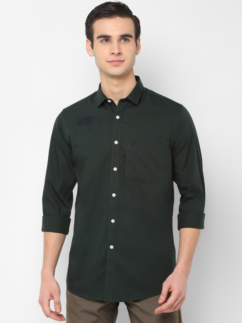 

Allen Solly Men Dark Green Slim Fit Solid Casual Shirt