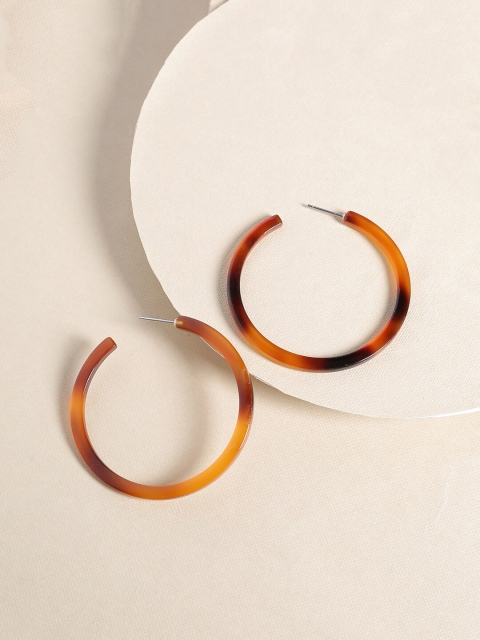 Tistabene Brown Crescent Shaped Hoop Earrings