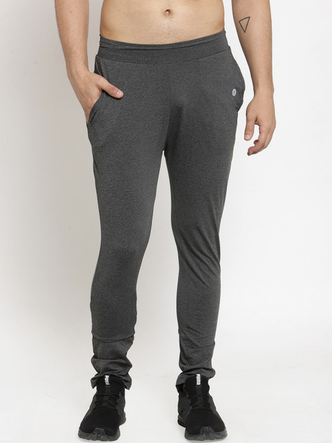

BUKKUM Men Charcoal Grey Solid Slim-Fit Track Pants