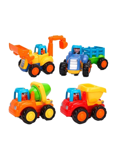 

Wembley Toys Kids Set Of 4 Assorted Unbreakable Friction Powered Construction Vehicle Toys
