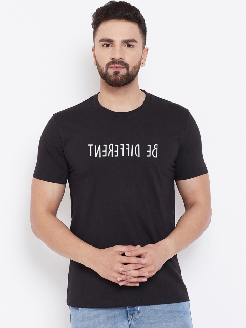 

wesquare Men Black Printed Round Neck T-shirt