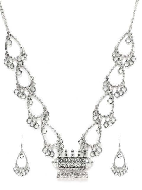 

ZeroKaata Silver-Plated Oxidised German Silver Jewellery Set