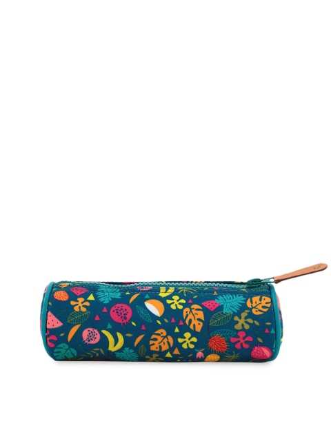 

Chumbak Unisex Blue & Pink Printed Food For Thought All Purpose Travel Pouch
