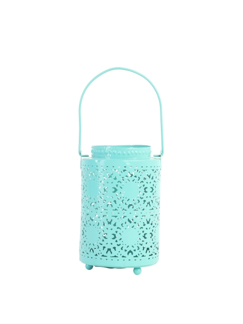

Chumbak Turquoise Blue Metal Boho Ornate Lantern