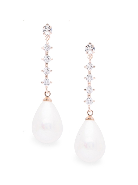 

Globus Rose Gold Teardrop Shaped Drop Earrings