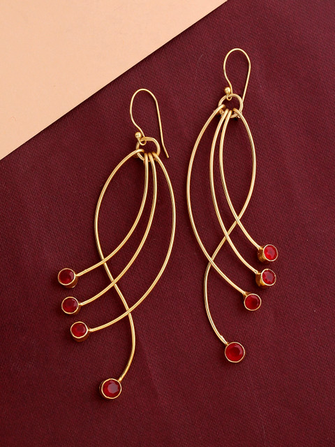 

Tistabene 18k Gold-Plated & Red Contemporary Jhumkas