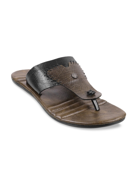 

Mochi Men Olive Green & Black Comfort Sandals