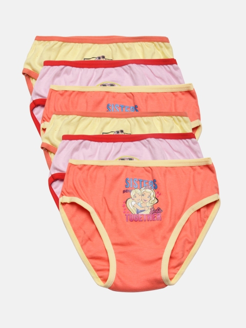 

Red Rose Girls Pack of 6 Assorted Barbie Printed Basic Briefs BABY-132-20