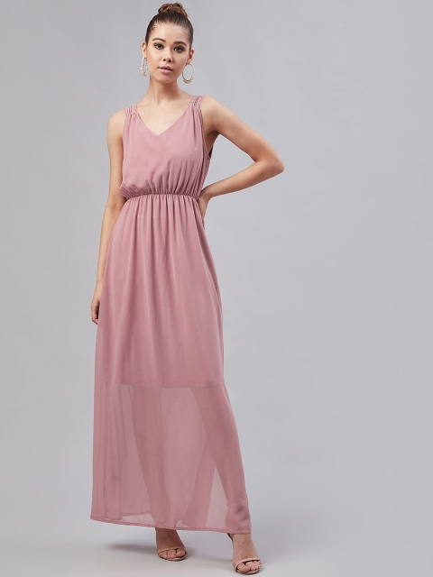 

Carlton London Women Mauve Solid Maxi Dress