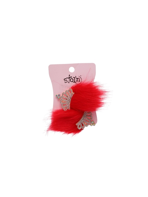 

Stoln Girls Red Set of 2 Fur Alligator Hair Clip