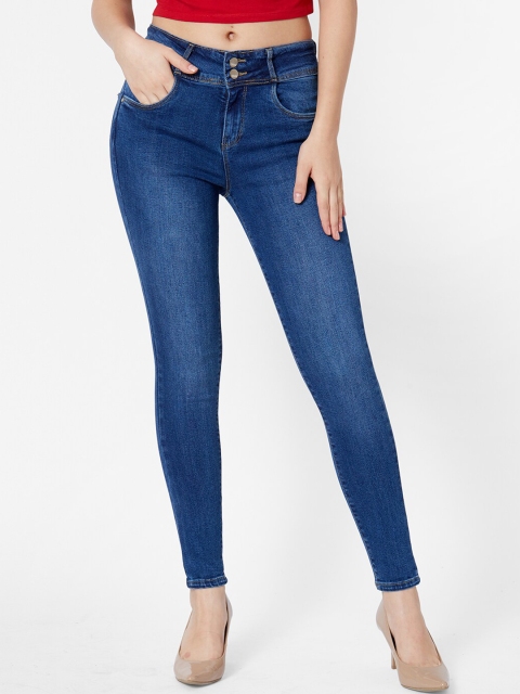 

Kraus Jeans Women Blue Skinny Fit High-Rise Clean Look Jeans