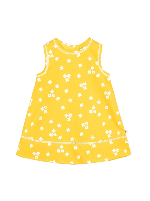 

Budding Bees Infant Girls Yellow Floral Printed A-Line Dress