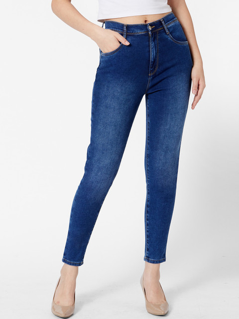 

Kraus Jeans Women Blue Super Skinny Fit High-Rise Clean Look Jeans
