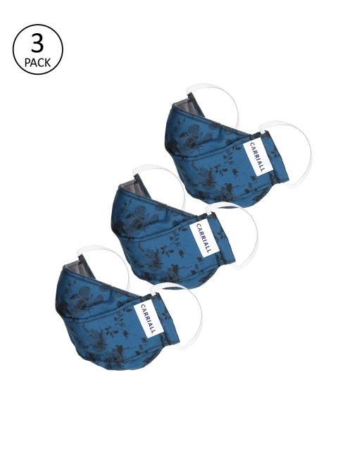 

Carriall Adults Pack of 3 Blue Reusable 3-Layers Outdoor Masks