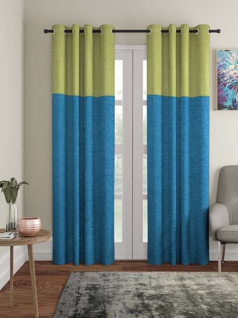 

KLOTTHE Blue & Green Set of 2 Door Curtains