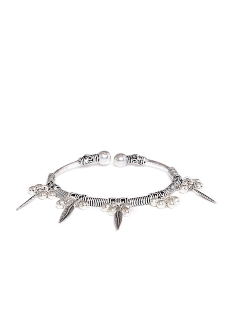

ZeroKaata Silver-Toned Oxidised Charm Bracelet