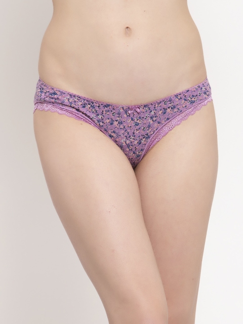 

Innocence Women Purple & Teal Blue Printed Bikini Briefs BBAPLIN90222