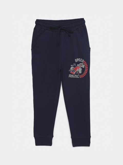 

mackly Boys Navy Blue Solid Lounge Pants