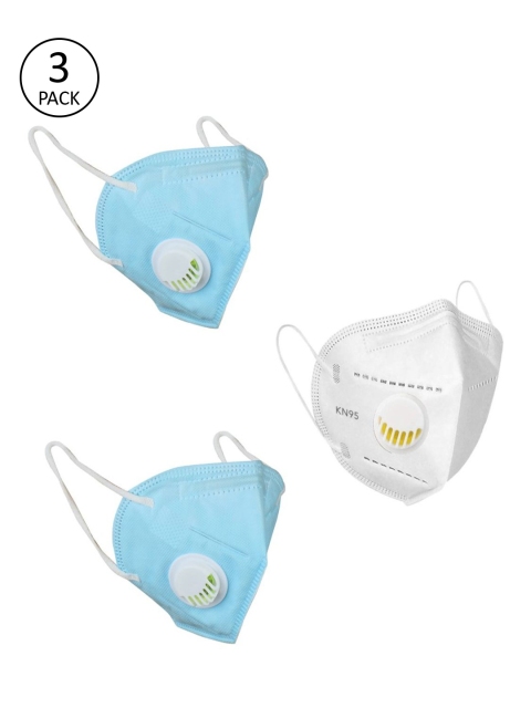 

OOMPH Unisex Pack of 3 Anti-Pollution Reusable 5-Layer KN95 Mask, Blue