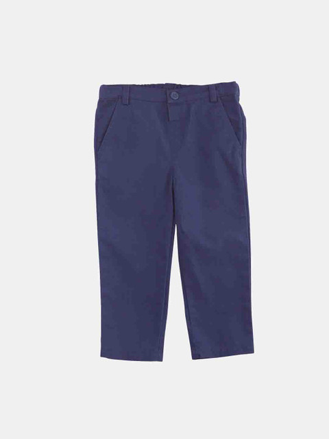 

Beebay Boys Navy Blue Regular Fit Solid Trousers