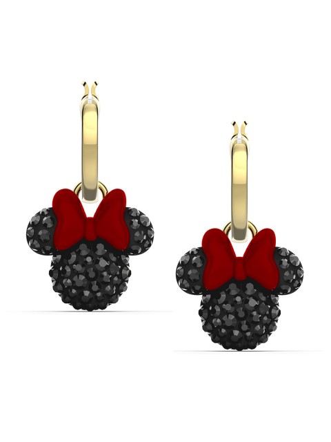 

SWAROVSKI Black Gold-Plated Minnie Hoop Pierced Earrings