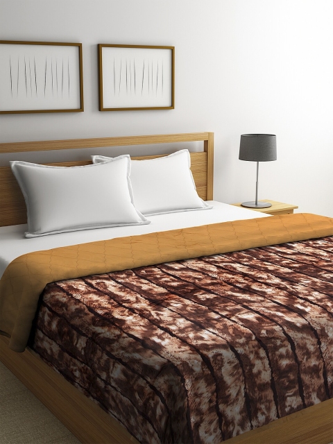 

KLOTTHE Brown Abstract AC Room 500 GSM Double Bed Comforter