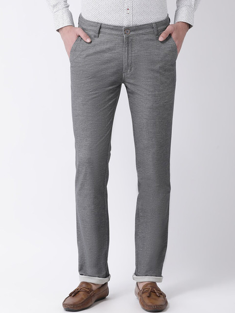 

COBB Men Grey Slim Fit Solid Chinos