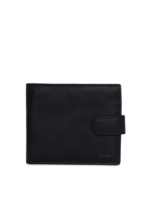 

Kara Men Black Solid Two Fold Leather Wallet