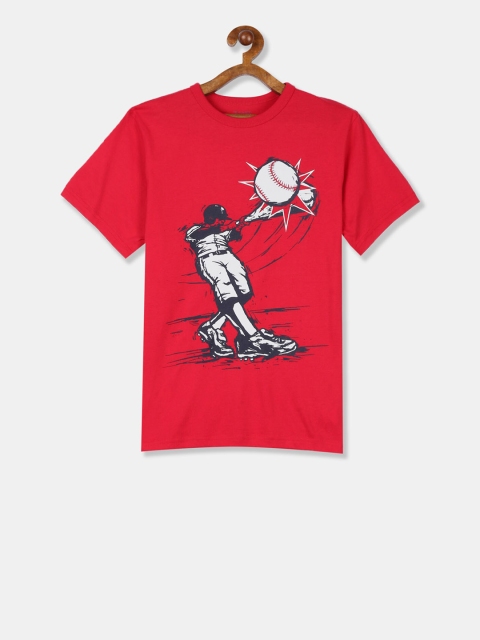 

The Childrens Place Boys Red Printed Round Neck T-shirt