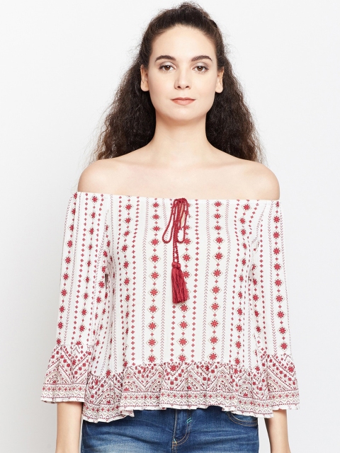 

Oxolloxo Women Off-White Printed Top