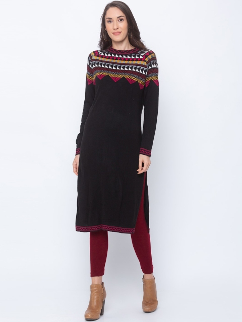 

Globus Women Black Yoke Design Straight Kurta