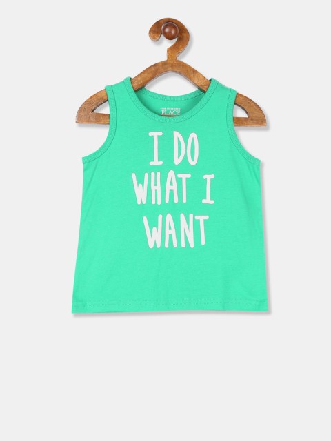 

The Childrens Place Girls Sea Green Printed Top