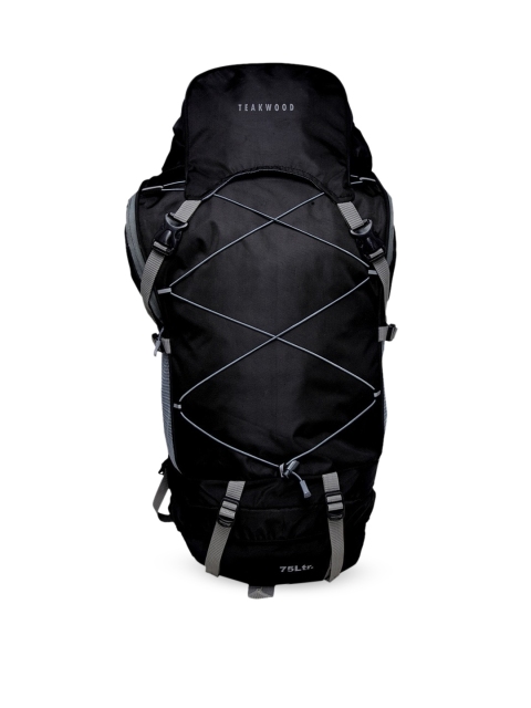 

Teakwood Leathers Unisex Black Solid Medium Rucksack
