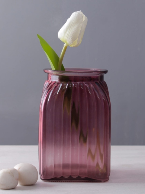 

TAYHAA Mauve Solid Glass Flower Vase