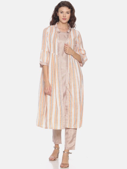 

Instafab Women Multicoloured Self Design Kurta with Palazzos, Multi