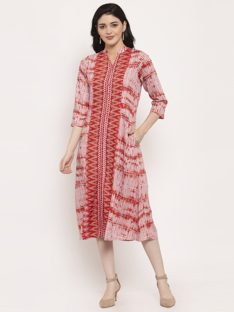 

Ayaany Women Red Dyed A-Line Kurta