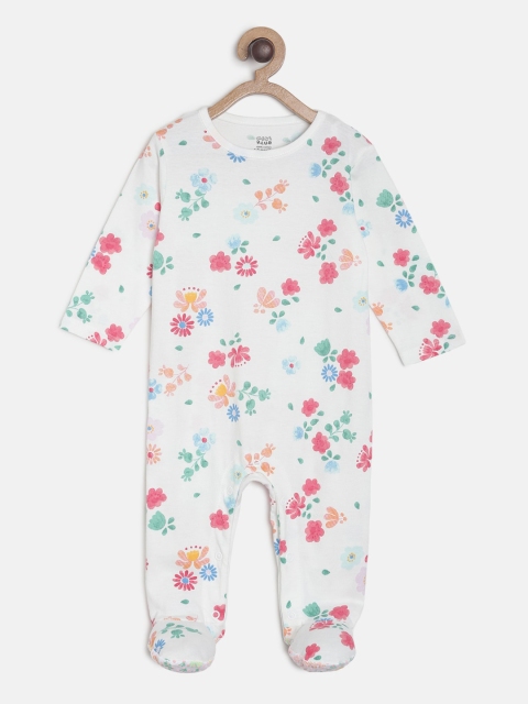 

MINI KLUB Infants Girls White & Pink Printed Sleepsuit