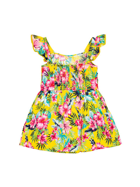 

Budding Bees Girls Yellow Printed A-Line Dress