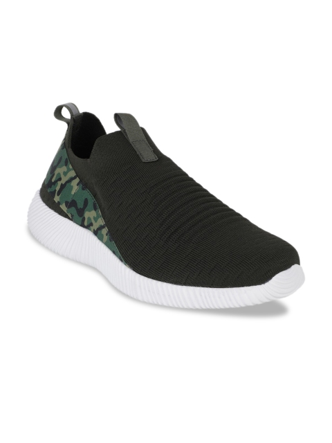 

KazarMax Men Olive Green Slip-On Sneakers
