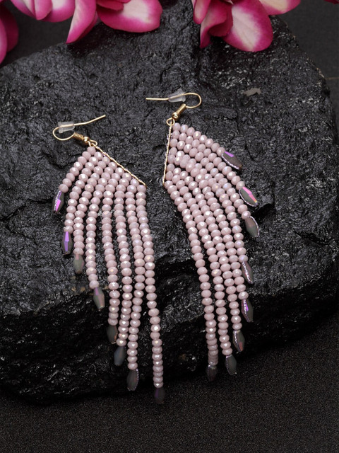 

DUGRISTYLE Purple Feather Shaped Drop Earrings