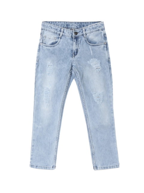 

Flying Machine Boys Blue Skinny Fit Mid-Rise Mildly Distressed Jeans