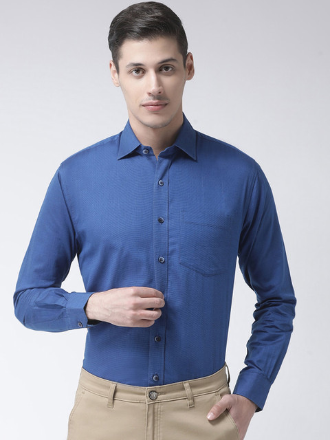 

COBB Men Blue Regular Fit Solid Formal Shirt