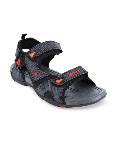 

Sparx Men Black & Red Leather Sports Sandals