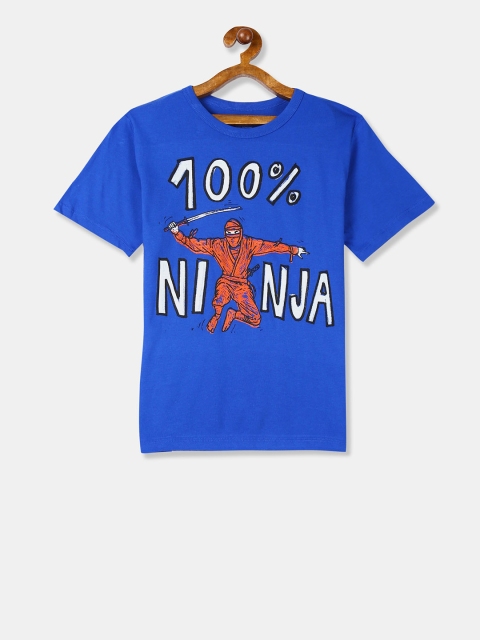 

The Childrens Place Boys Blue & White Printed Round Neck T-shirt