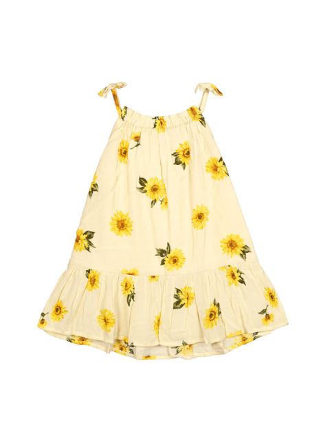

Budding Bees Girls Yellow Sunflower Print A-Line Dress