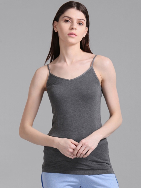 

GAP Women Charcoal Grey Solid Spaghetti Top