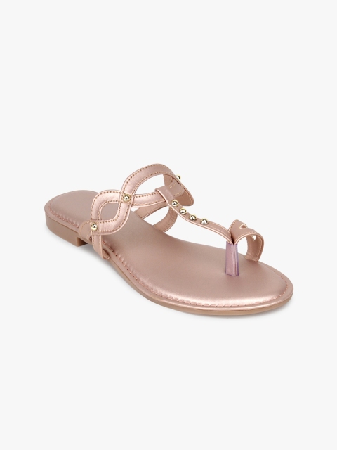 

Bloomtale Women Rose Gold Textured One Toe Flats