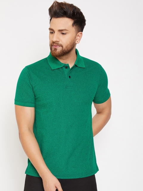 

wesquare Men Green Solid Polo Collar T-shirt