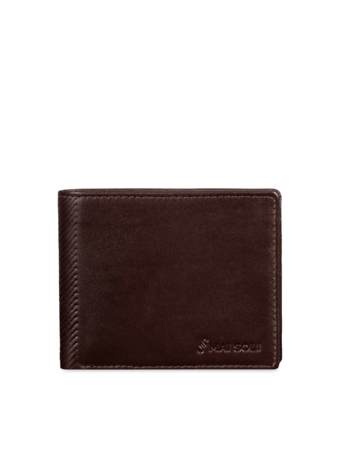 

MAI SOLI Men Brown Solid Leather Two Fold Wallet