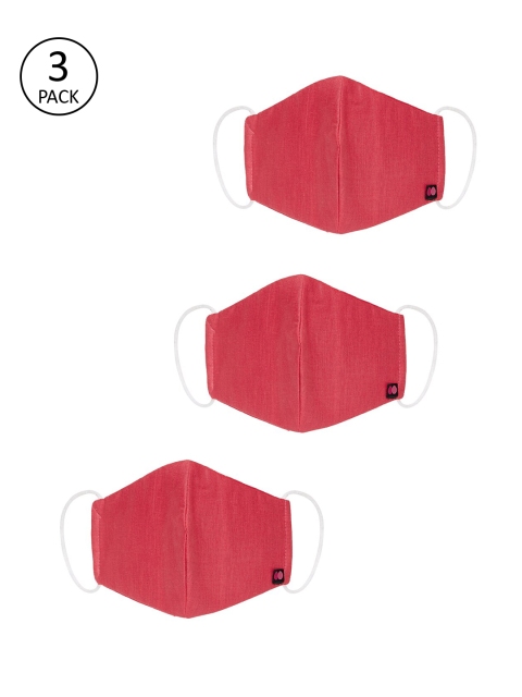 

Clovia Unisex Red Pack Of 3 Reusable 3 Layer Cloth Mask